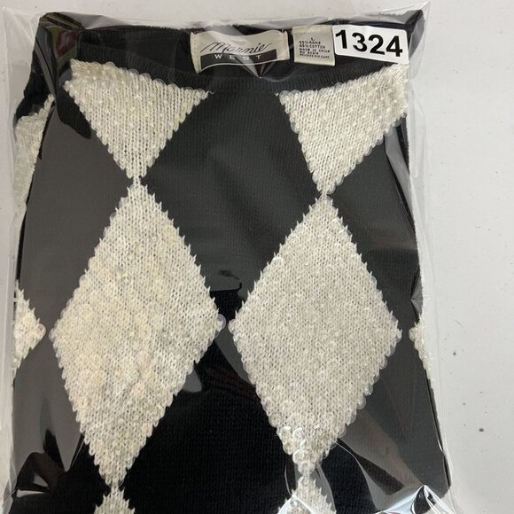 Vintage Marnie West Womens L Harlequin Sequin Sweater Diamond Pattern Holiday - Picture 13 of 13